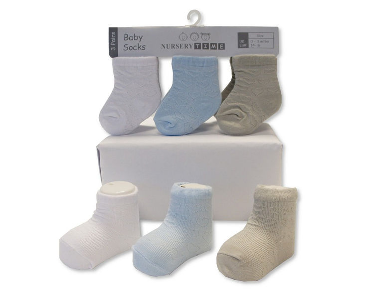 Picture of 612206 NURSEY TIME BOYS INFANT SOCKS PACK OF THREE